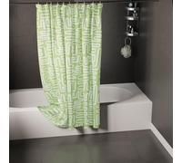 Encasa XO Cortinas de Ducha de baño | Fabrica Impermeable de Calidad más Pesada | 180x200 cm | 10 Ganchos Gratis incluidos - Laberinto Boho Salvia