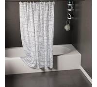 Encasa XO Cortinas de Ducha de baño | Fabrica Impermeable de Calidad más Pesada | 180x210 cm | 10 Ganchos Gratis incluidos - Boho Maze Grey