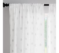 Encasa XO Cortinas Estampadas semitransparentes de poliéster 140x183 cm con alzapaños 6 ft, Dólar White - Paquete de 2 - No Encoge y Lavable