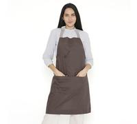 Encasa XO Delantal de cocina ajustable con bolsillos y toallero - 27"x33" - Algodón ecológico, Hogar y el Restaurante, Hombres, Mujeres, Cocina, Hornead - Taupe oscuro y beige