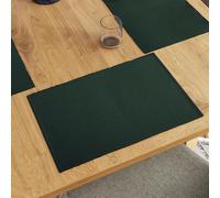 Encasa XO Juego de Manteles Individuales para Mesa de Comedor Set de 6 | Color Verde Oscuro | Mantel de Algodón Acanalado Fino | Tamaño 48x32 cm | Lavable a Máquina