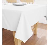 Encasa XO Mantel Medidas 140x140 cm | Tela de Lona de algodón | Color sólido Blanco Intenso | Mantel de Comedor para decoración - Lavable a máquina