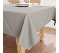 Encasa XO Mantel Medidas 140x140 cm | Tela de Lona de algodón | Color sólido Gris Claro Intenso | Mantel de Comedor para decoración - Lavable a máquina