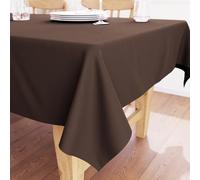 Encasa XO Mantel Medidas 140x140 cm | Tela de Lona de algodón | Color sólido Gris Pardo Oscuro Intenso | Mantel de Comedor para decoración - Lavable a máquina