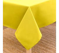 Encasa XO Mantel Medidas 140x230 cm | Tela de Lona de algodón | Color sólido Amarillo del Rayo de Sol Intenso | Mantel de Comedor para decoración - Lavable a máquina