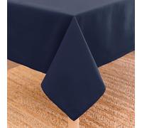 Encasa XO Mantel Medidas 140x230 cm | Tela de Lona de algodón | Color sólido Azul escocés Intenso | Mantel de Comedor para decoración - Lavable a máquina