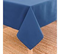 Encasa XO Mantel Medidas 140x230 cm | Tela de Lona de algodón | Color sólido Cobalto Intenso | Mantel de Comedor para decoración - Lavable a máquina