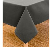 Encasa XO Mantel Medidas 140x230 cm | Tela de Lona de algodón | Color sólido Gris carbón Intenso | Mantel de Comedor para decoración - Lavable a máquina