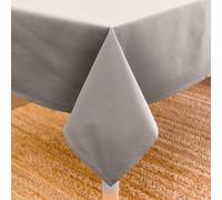 Encasa XO Mantel Medidas 140x230 cm | Tela de Lona de algodón | Color sólido Gris Intenso | Mantel de Comedor para decoración - Lavable a máquina