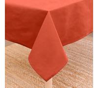 Encasa XO Mantel Medidas 140x230 cm | Tela de Lona de algodón | Color sólido Ladrillo Intenso | Mantel de Comedor para decoración - Lavable a máquina