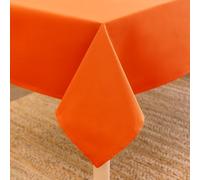 Encasa XO Mantel Medidas 140x230 cm | Tela de Lona de algodón | Color sólido Naranja Intenso | Mantel de Comedor para decoración - Lavable a máquina