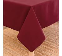 Encasa XO Mantel Medidas 140x230 cm | Tela de Lona de algodón | Color sólido Rico Granate Intenso | Mantel de Comedor para decoración - Lavable a máquina