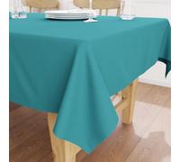 Encasa XO Mantel Mesa Rectangular, Lona de Algodón 56"x91" Azul Blue