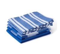 Encasa XO Paños y paños de Cocina de algodón Azul | Toalla de té de Tejido Plano y Tipo gofre | Juego de paños de Cocina | 70x45 cm | Reutilizable y de Secado rápido Juego de 5