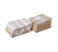 Encasa XO Paños y paños de Cocina de algodón Beige | Toalla de té de Tejido Plano y Tipo gofre | Juego de paños de Cocina | 70x45 cm | Reutilizable y de Secado rápido Juego de 12