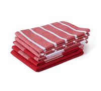 Encasa XO Paños y paños de Cocina de algodón Rojo | Toalla de té de Tejido Plano y Tipo gofre | Juego de paños de Cocina | 70x45 cm | Reutilizable y de Secado rápido Juego de 5