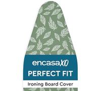 Encasa XO Reemplazo De para Tablas De Planchar Cubre con Un Acolchado De Fieltro De 3 mm, Ajuste De Cuerdas (Se Ajusta A Las Tablas Estándar De Wide 125x46 cm) Impreso - Hojas Grandes Verdes