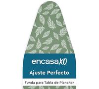 Encasa XO Reemplazo De para Tablas De Planchar Cubre con Un Acolchado De Fieltro De 3 mm, Ajuste De Cuerdas (Se Ajusta A Las Tablas Estándar De Large 125x39 cm) Impreso - Hojas Grandes Verdes