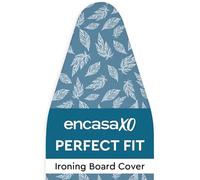 Encasa XO Reemplazo De para Tablas De Planchar Cubre con Un Acolchado De Fieltro De 3 mm, Ajuste De Cuerdas (Se Ajusta A Las Tablas Estándar De Medium 112x34 cm) Impreso - Hojas Grandes Azules
