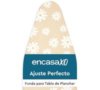 Encasa XO Reemplazo De para Tablas De Planchar Cubre con Un Acolchado De Fieltro De 3 mm, Ajuste De Cuerdas (Se Ajusta A Las Tablas Estándar De Large 125x39 cm) Impreso - Margarita Beige