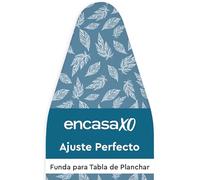 Encasa XO Reemplazo De para Tablas De Planchar Cubre con Un Acolchado De Fieltro De 3 mm, Ajuste De Cuerdas (Se Ajusta A Las Tablas Estándar De X-Large 135x45 cm) Impreso - Hojas Grandes Azules