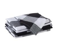Encasa XO Servilletas de Algodón Juego de 6 | Cheques Negros de búfalo | Tamaño 43x43 cm | Servilletas de Mesa | Lavables a Máquina y Reutilizables