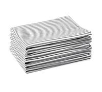 Encasa XO Servilletas de Algodón Juego de 6 | Ticking Negro | Tamaño 45x45 cm | Servilletas de Mesa | Lavables a Máquina y Reutilizables