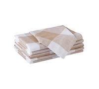 Encasa XO Servilletas de Algodón Juego de 6 | Verificaciones de Buffalo Beige | Tamaño 43x43 cm | Servilletas de Mesa | Lavables a Máquina y Reutilizables
