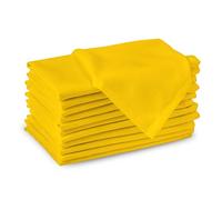 Encasa XO Servilletas de Tela de Algodón | Juego de 12 | Tamaño 43x43 cm | Color sólido Amarillo del Rayo de Sol Intenso | Lavable en la Lavadora