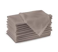 Encasa XO Servilletas de Tela de Algodón | Juego de 12 | Tamaño 43x43 cm | Color sólido Beige Intenso | Lavable en la Lavadora