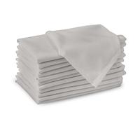 Encasa XO Servilletas de Tela de Algodón | Juego de 12 | Tamaño 43x43 cm | Color sólido Gris Claro Intenso | Lavable en la Lavadora