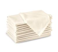 Encasa XO Servilletas de Tela de Algodón | Juego de 12 | Tamaño 43x43 cm | Color sólido Natural Intenso | Lavable en la Lavadora