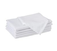 Encasa XO Servilletas de Tela de Algodón | Juego de 6 | Tamaño 43x43 cm | Color sólido Blanco Intenso | Lavable en la Lavadora