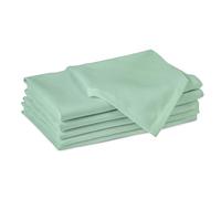 Encasa XO Servilletas de Tela de Algodón | Juego de 6 | Tamaño 43x43 cm | Color sólido Menta Verde Intenso | Lavable en la Lavadora