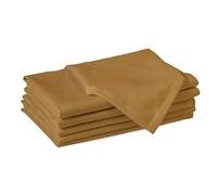Encasa XO Servilletas de Tela de Algodón | Juego de 6 | Tamaño 43x43 cm | Color sólido Mostaza Intenso | Lavable en la Lavadora