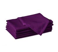 Encasa XO Servilletas de Tela de Algodón | Juego de 6 | Tamaño 43x43 cm | Color sólido Púrpura Intenso | Lavable en la Lavadora