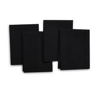 Encasa XO Servilletas de Tela Set de 4 | Puro Algodón con Diseño de Hemstitch | Negro | Tamaño Cuadrado 43x43 cm | Servilletas de Mesa - Lavables a Máquina y Reutilizables