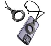 ENCASED Correa Magnética para Cuello Compatible con MagSafe, Ajustable, Negro - Cordón Porta Móvil con Cierre Seguro