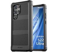 Encased Falcon - Funda de teléfono de Cuerpo Completo a Prueba de Golpes para Samsung Galaxy S22 (Negro)