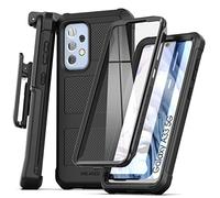 Encased Falcon Shield Belt Case para Samsung Galaxy A33 5G con protector de pantalla integrado y clip de funda (negro)