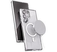 ENCASED Funda 2 en 1 para Samsung Galaxy S23 Ultra con Carga inalámbrica, Incluye Cargador magnético, Transparente (Compatible con MagSafe)