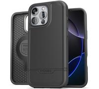 ENCASED Funda a prueba de golpes compatible con iPhone 16 - Funda magnética ultra protectora resistente para teléfono, serie Rebel (negro, iPhone 16 Pro Max)