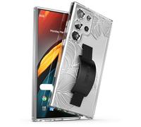Encased Funda con bucle diseñada para Samsung Galaxy S24 Ultra con correa de mano y soporte para teléfono (hoja de encaje transparente)