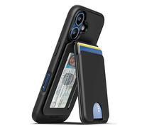 ENCASED Funda delgada con bisagra tipo cartera compatible con iPhone de 6.3 pulgadas (2025), color negro