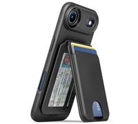 ENCASED Funda delgada con bisagra tipo cartera compatible con iPhone de 6.6 pulgadas (2025), color negro