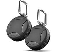 Encased Funda impermeable para Airtag compatible con llavero Apple Airtag negro, paquete de 2