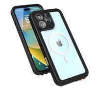 ENCASED Funda impermeable para iPhone 16 Pro Max con botón de captura de control de cámara, protección de cuerpo completo con protector de pantalla integrado (compatible con MagSafe), transparente