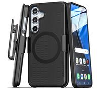Encased Funda magnética con clip para cinturón para Samsung Galaxy S25, serie SlimLine, compatible con MagSafe (negro)