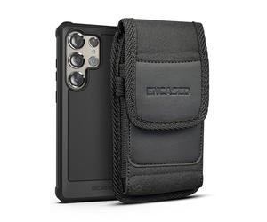 Encased Funda para cinturón 2 en 1 diseñada para Samsung Galaxy S24 Ultra (2024), funda protectora de cuerpo completo con protector de pantalla y soporte para teléfono con clip (negro)