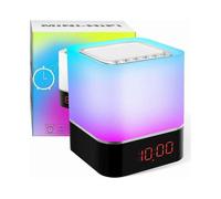 Enceinte Bluetooth 5 en 1 avec lampe de chevet Touch Dimmable, lampe Swonuk USBLED 7 couleurs avec rveil, appel mains libres, lecteur MP3, avec carte